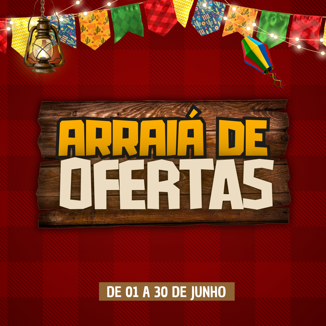 Instagram Post Arraiá de Ofertas chamativo vermelho e amarelo.png